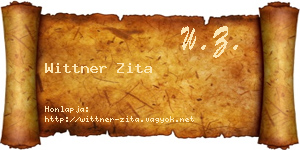 Wittner Zita névjegykártya