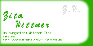 zita wittner business card